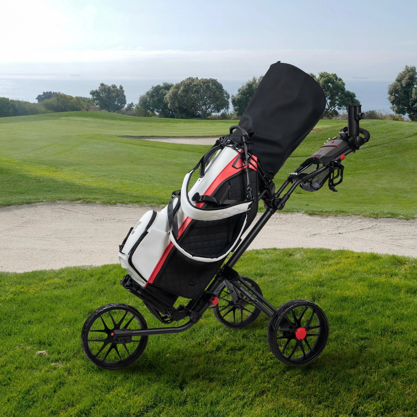 CaddyTek CaddyLite 15.3 V2 Golf Push Cart | Ultra-Lightweight at 15.3 lbs | Compact Quad-Fold Design