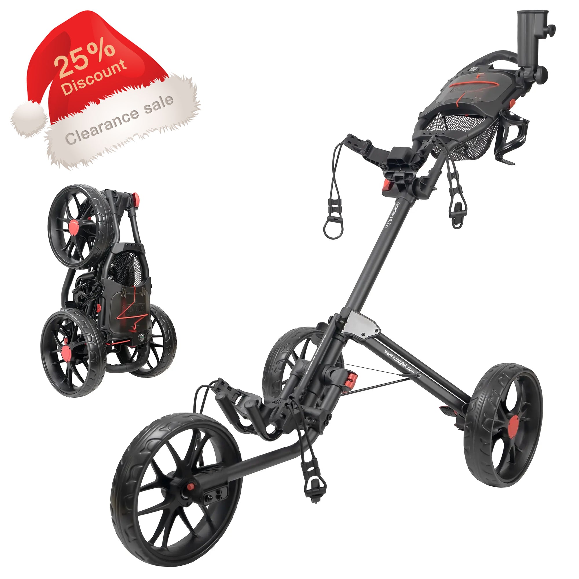CaddyTek CaddyLite 15.3 V2 Golf Push Cart | Ultra-Lightweight at 15.3