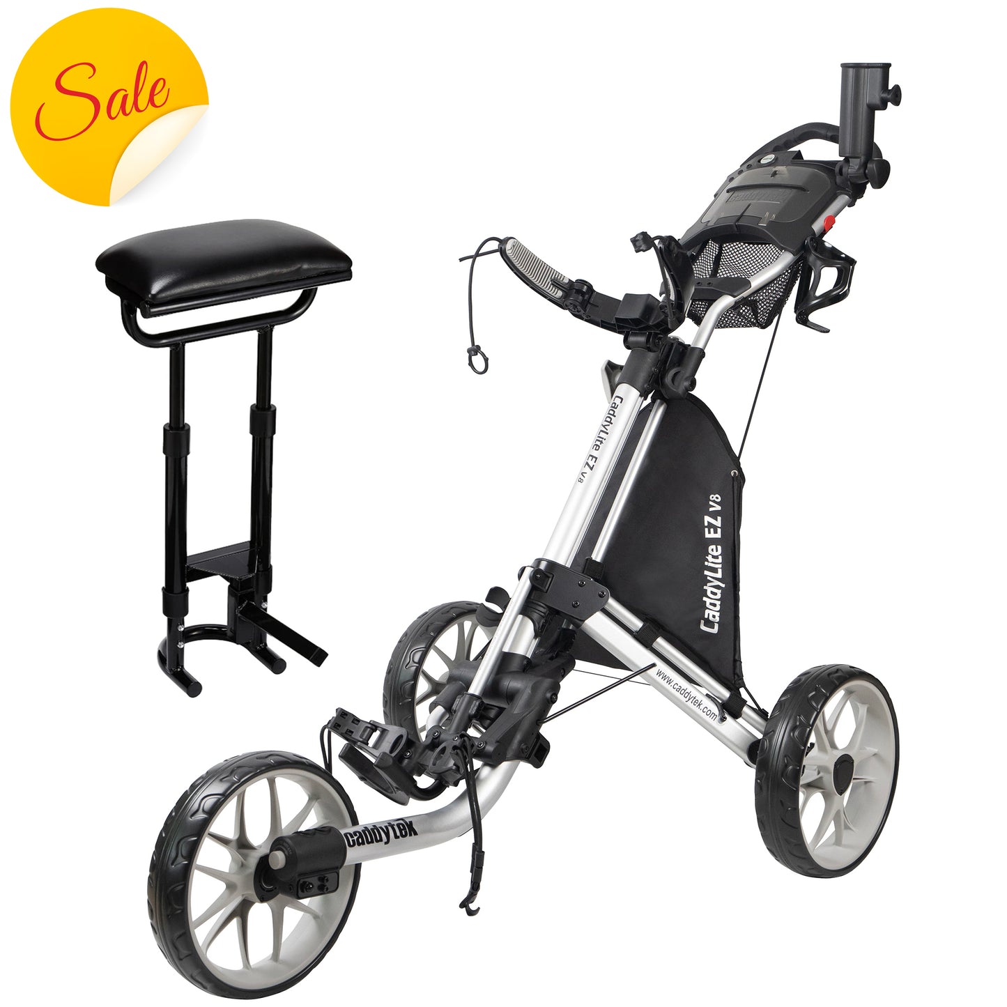 CaddyTek Caddylite EZ Golf Push Cart Version 8 & Removable Seat