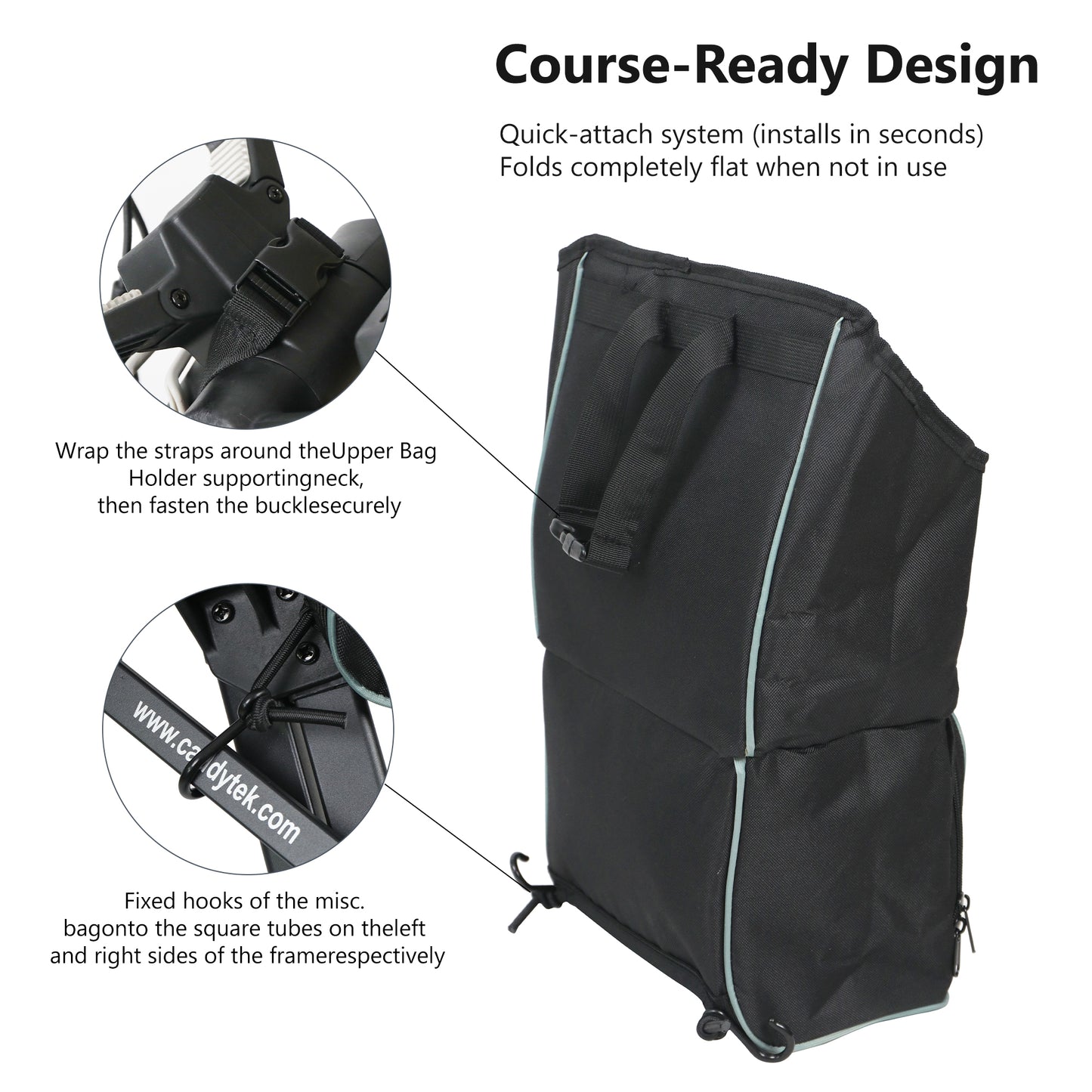 Caddytek CaddyLite Auto+360 Golf Push Cart & Cooler bag