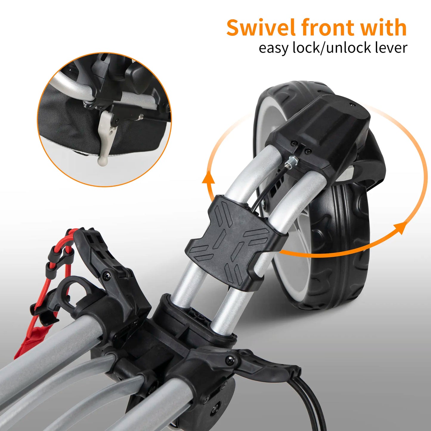 Caddytek CaddyLite Auto+360 Golf Push Cart | One-Button Auto Fold & 360° Swivel Wheel