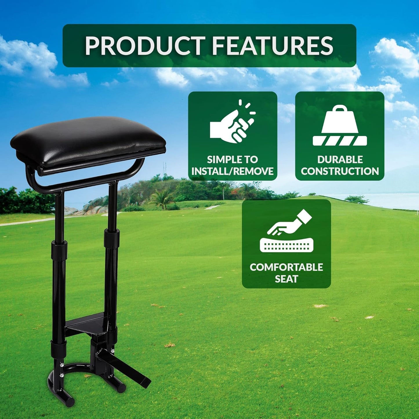 CaddyTek Removable Seat for CaddyLite EZ | Exclusive Fit for EZ Series | On-Course Rest Spot