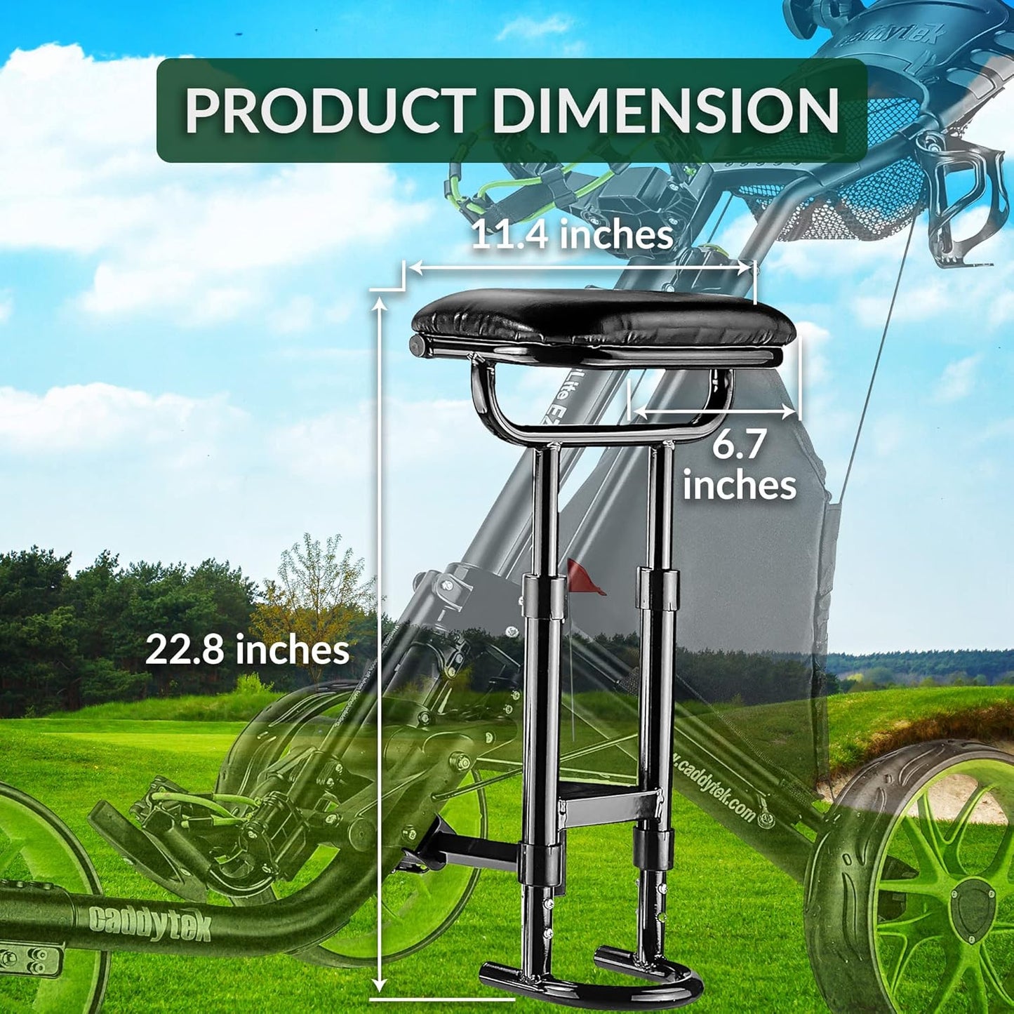 CaddyTek Removable Seat for CaddyLite EZ | Exclusive Fit for EZ Series | On-Course Rest Spot