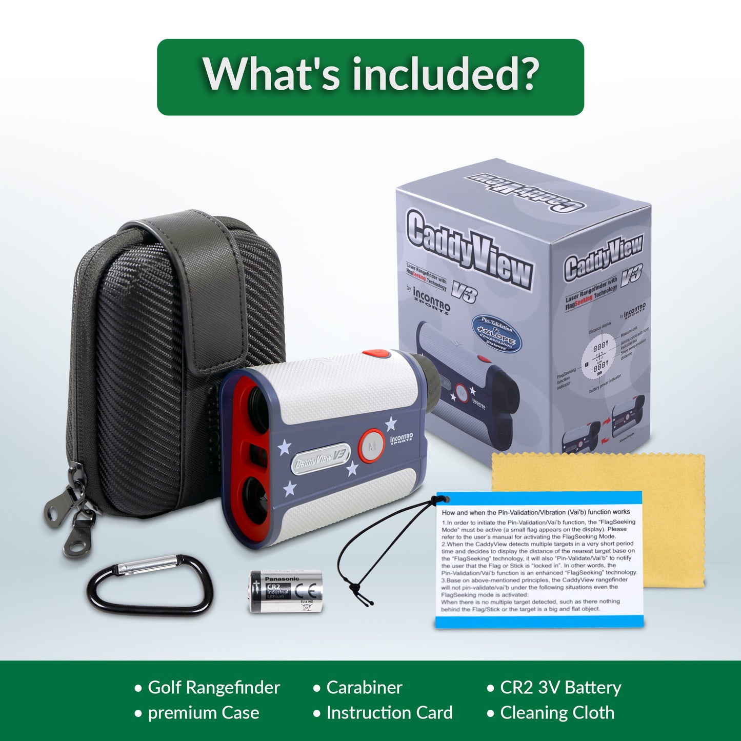 Caddytek New CaddyView V3 Golf Rangefinder (Incontro sports Series) | Pin Validation with Vibration & Slope Switch | 800-Yard Range