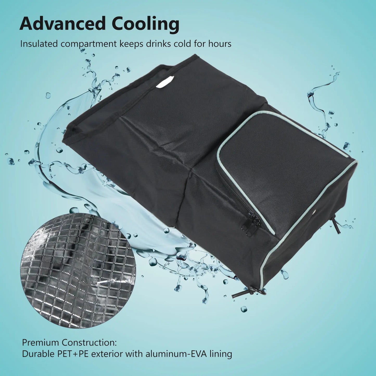 CaddyLite Universal Cooler & Storage Bag for Golf Push Carts | 6-Can Insulated Compartment | Fits Auto+360 & Compact