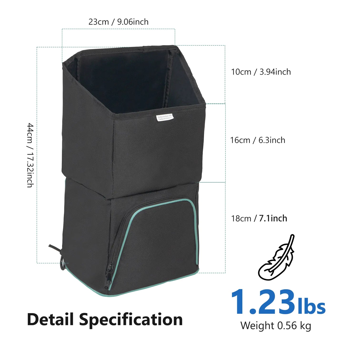 Caddytek Universal Thermal & Storage Bag for Golf Push Carts | Dual-Compartment Insulated Design | 6-Can Capacity | Fits Auto+360 & Compact