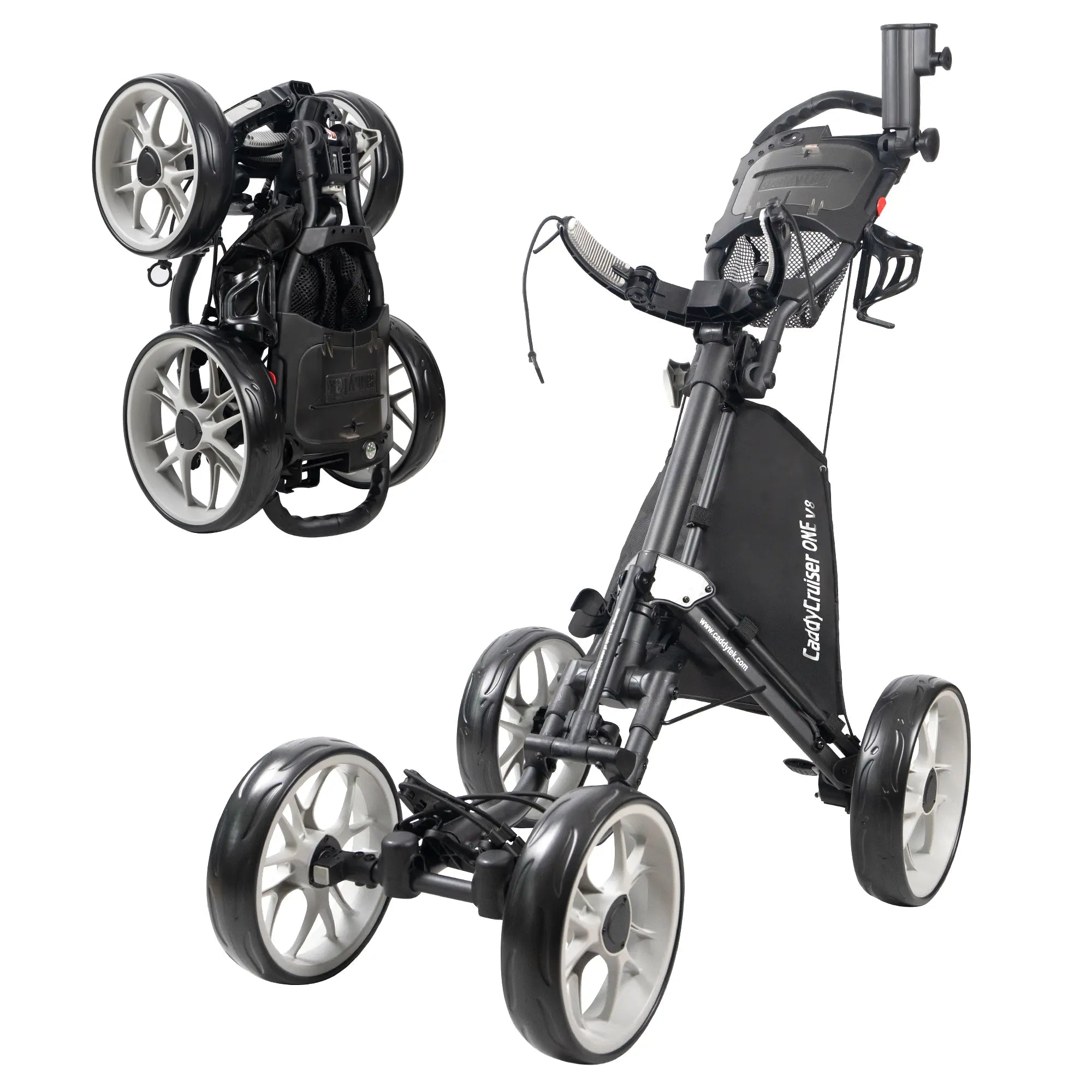 CaddyCruiser ONE V8 4-Wheel Golf Push Cart | Ultra-Lightweight CaddyCruiser ONE V8 4-Wheel Golf Push Cart | Ultra-Lightweight