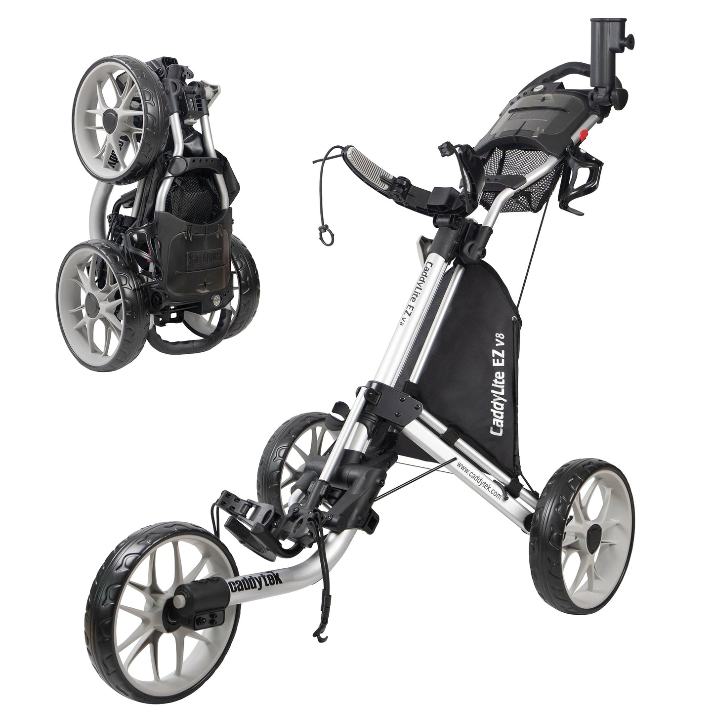 CaddyTek Caddylite EZ Golf Push Cart Version 8 & Removable Seat