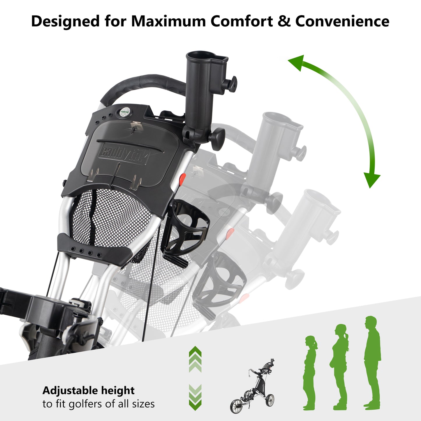 CaddyTek Caddylite EZ Golf Push Cart Version 8 & Removable Seat