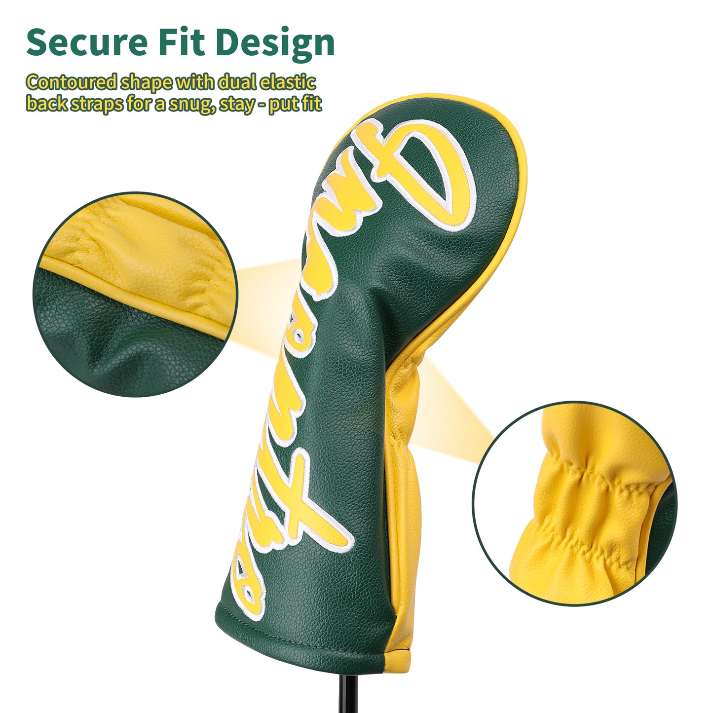 Caddytek Golf Club Head covers (3/4 - Piece Set) | Incontro sports series | Color - Block Design | Plush Lined | Fits Driver (460cc) / Fairway (200cc) / Hybrid (120cc)