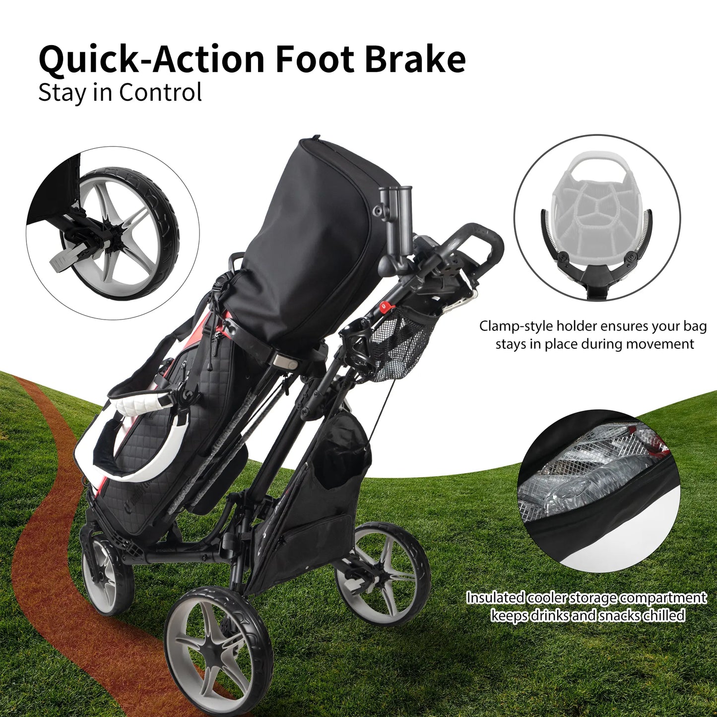 Caddytek CaddyLite ONE Swivel v8 Golf Push Cart | One-Click Auto Fold & Swivel Wheel | Black Friday Deal