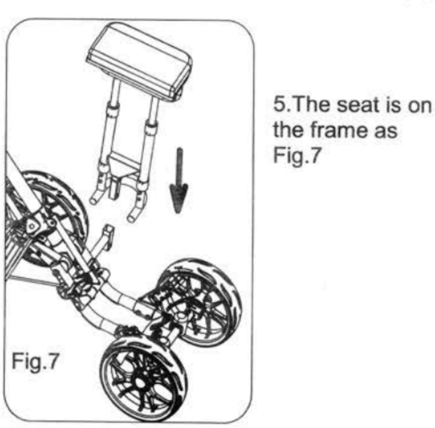 CaddyTek Removable Seat for CaddyCruiser ONE & Swivel ONE | No-Tool Install | Folds With Cart