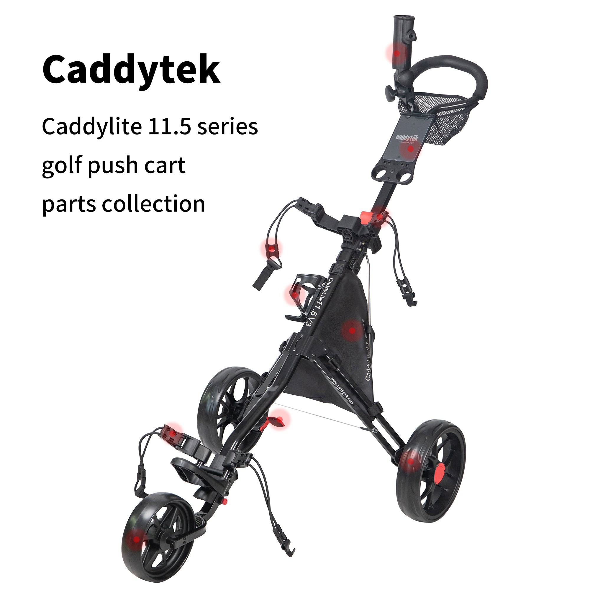 CaddyTek 11.5 series golf push cart Common Replacement Parts Bundle – Wear & Tear Spares – Original Fit, Free Shipping
