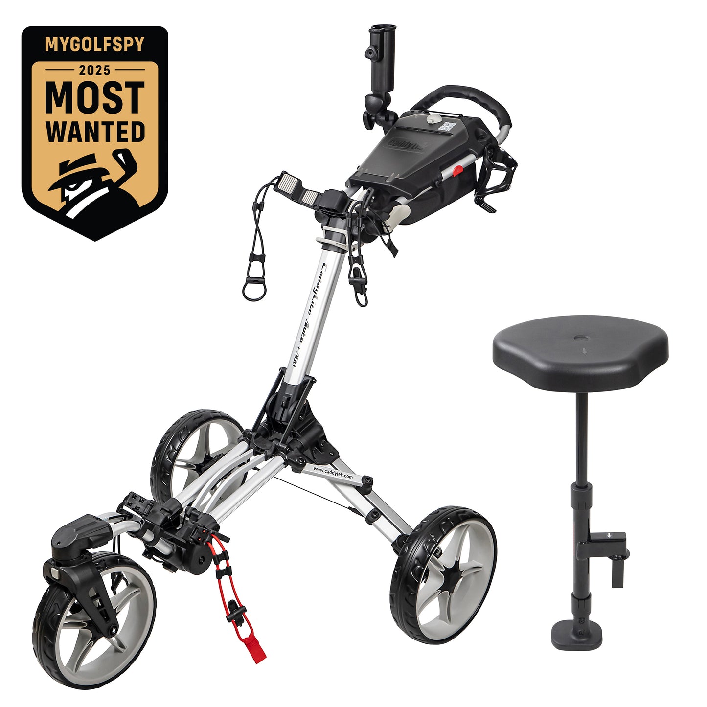 Caddytek CaddyLite Auto+360 Golf Push Cart & Removable Seat