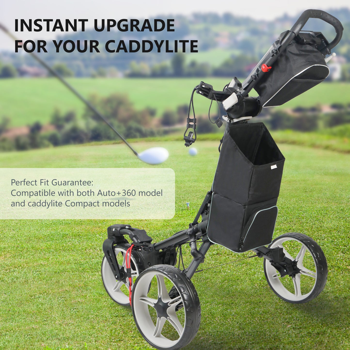 Caddytek CaddyLite Auto+360 Golf Push Cart & Cooler bag