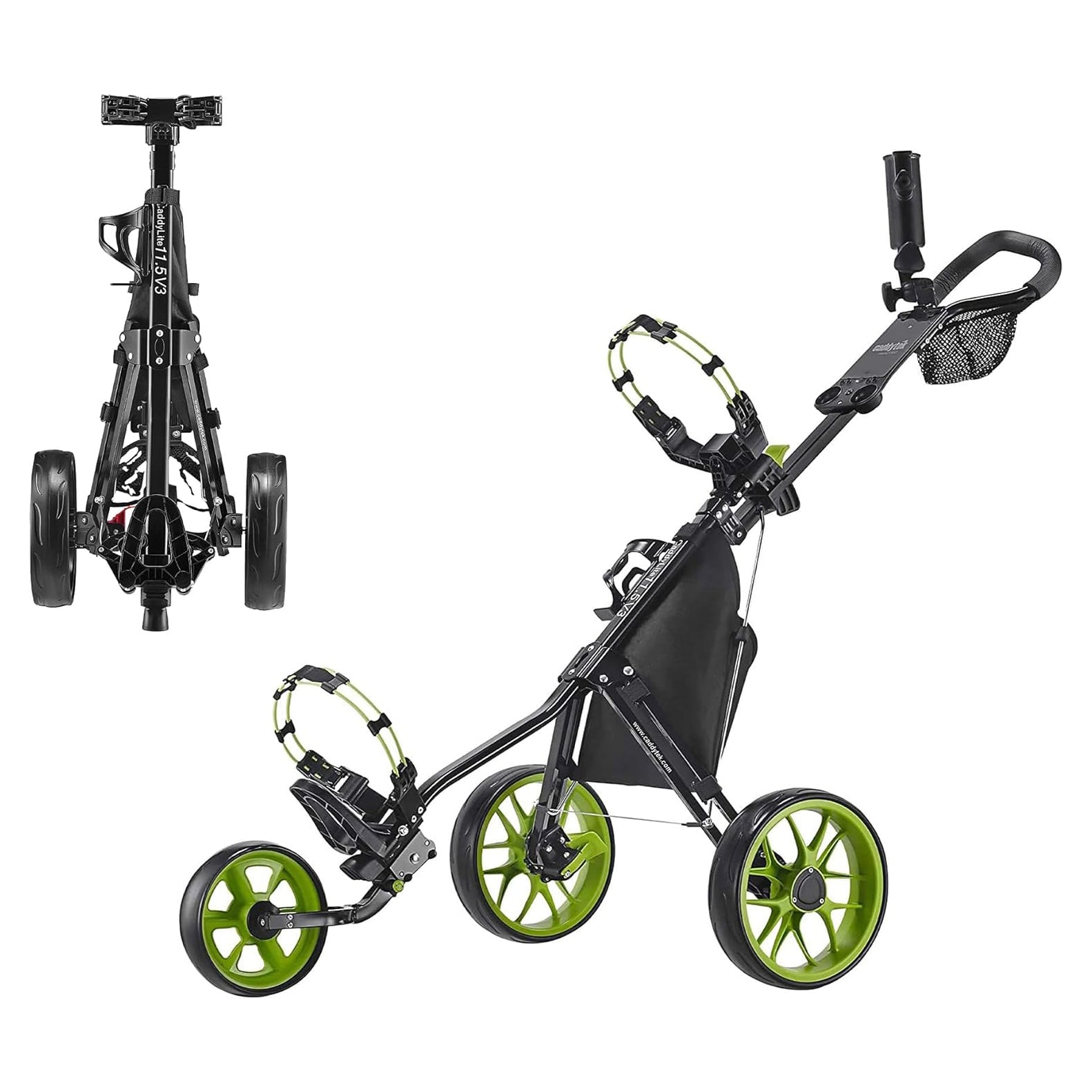 CaddyLite 11.5 V3 3-Wheel Golf Push Cart - Lightweight & Easy Fold | CaddyTek