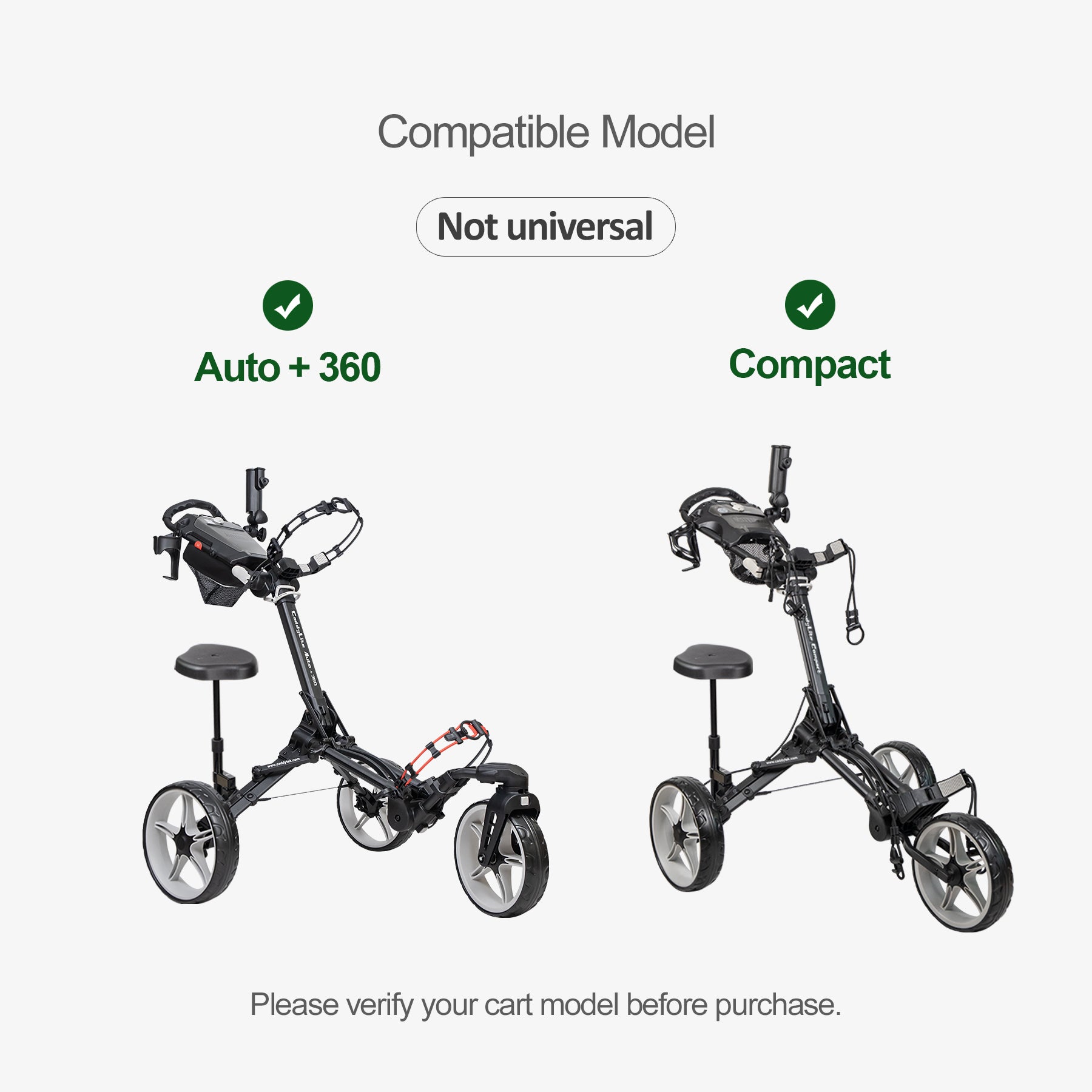 Caddytek Removable Seat for Caddylite Auto+360 &  Compact Push Carts
