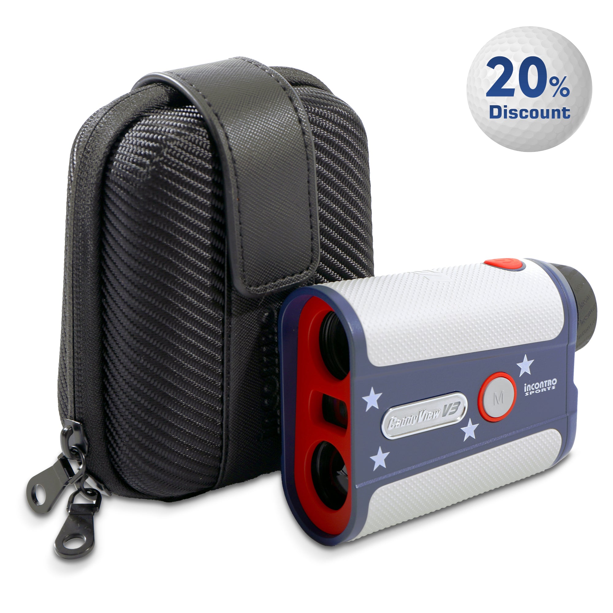 Incontro sports CaddyView V3 Golf Rangefinder | Pin Validation with Vibration & Slope Switch | 800-Yard Range