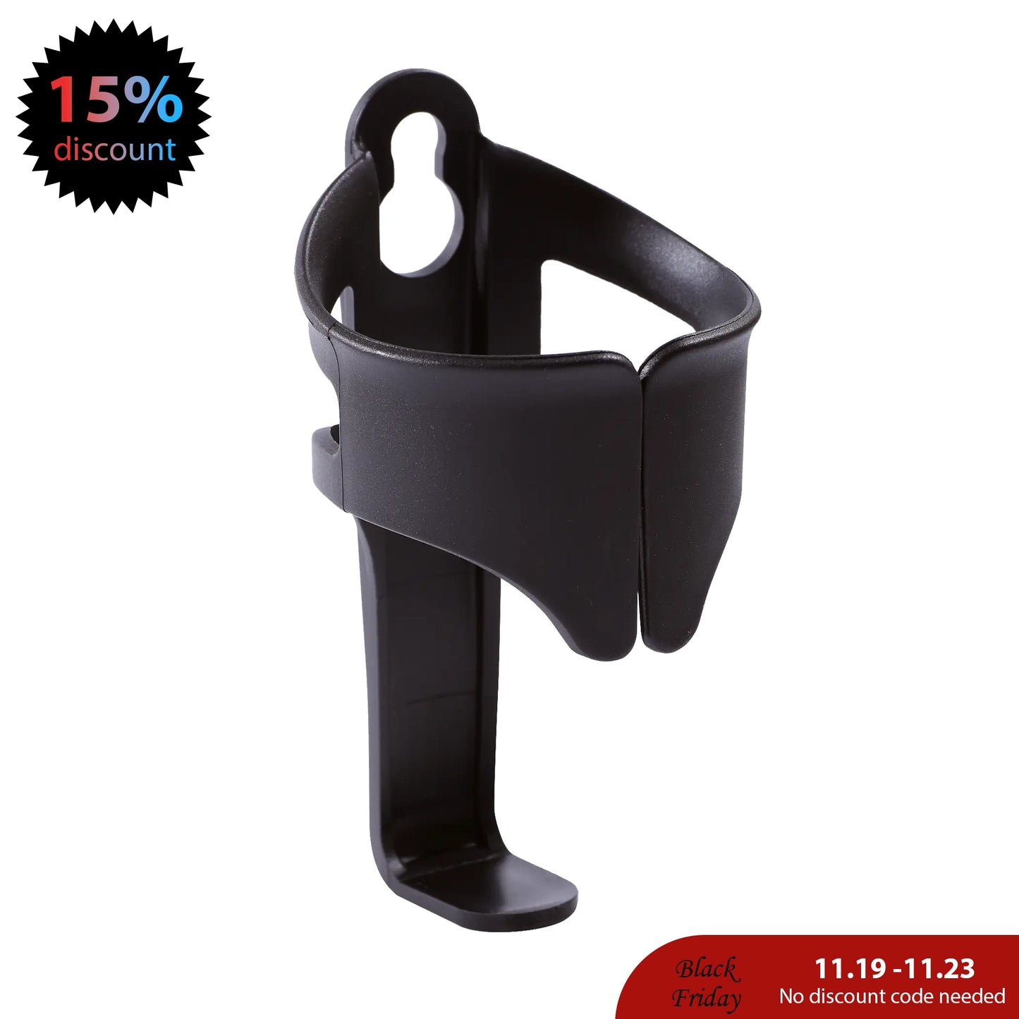 CaddyTek 360° Auto-Leveling Cup Holder | Spill-Proof for Golf Push Carts | Tool-Free Snap-On