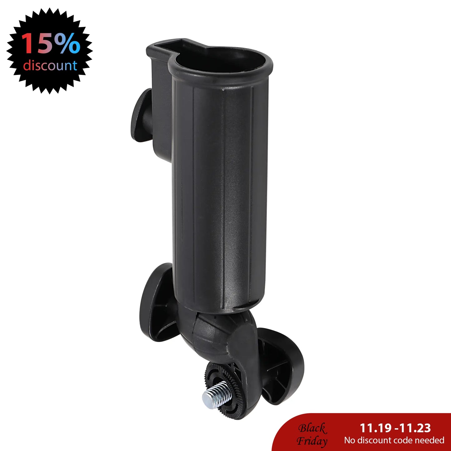 CaddyTek Universal Umbrella Holder | 360° & 180° Full Adjustability | Tool-Free Lock for All Carts