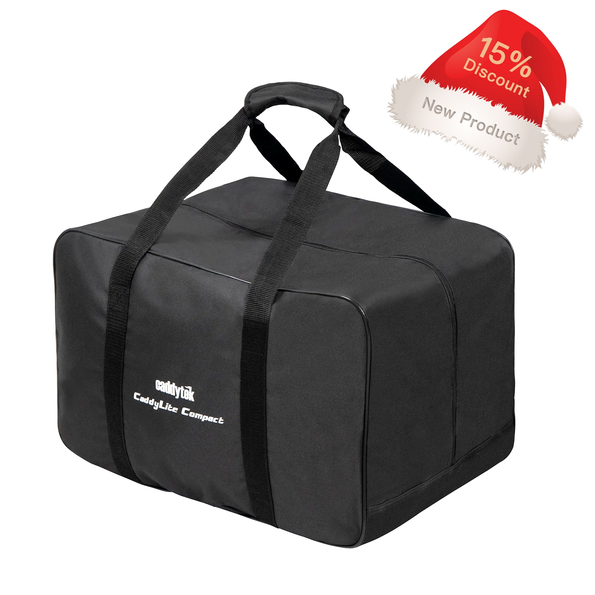 CaddyTek Push Cart Carry Bag | Waterproof Storage & Travel Case for Compact Carts, Black