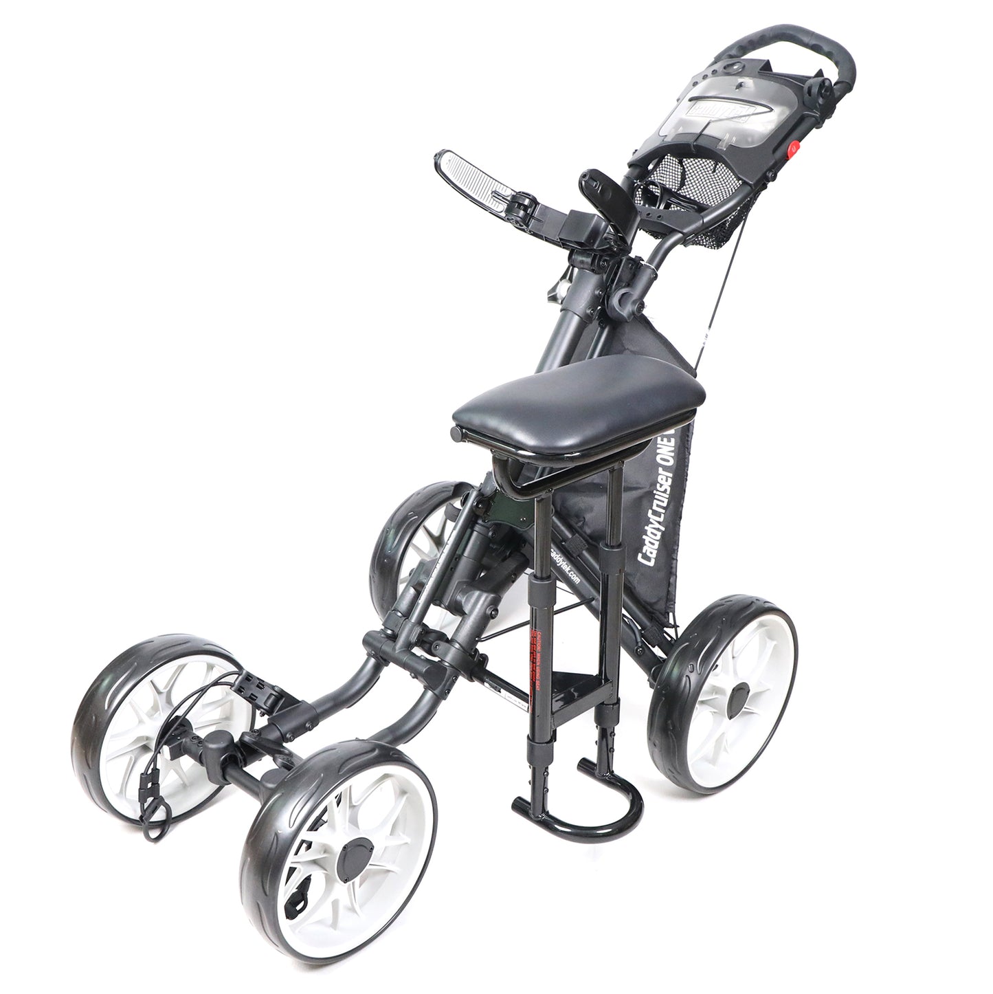 CaddyTek Removable Seat for CaddyCruiser ONE & Swivel ONE | No-Tool Install | Folds With Cart
