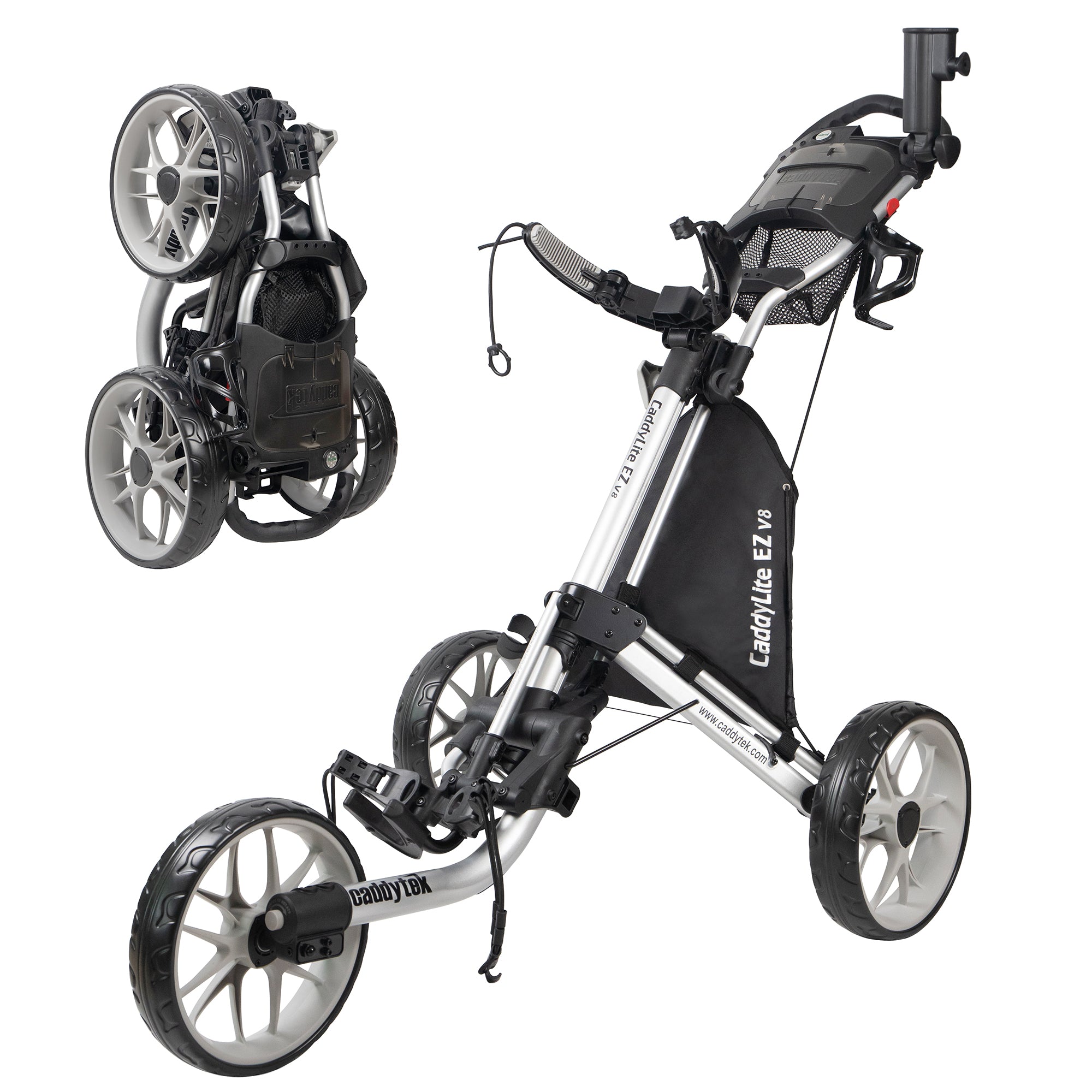 CaddyTek Caddylite EZ Golf Push Cart Version 8 & Removable Seat