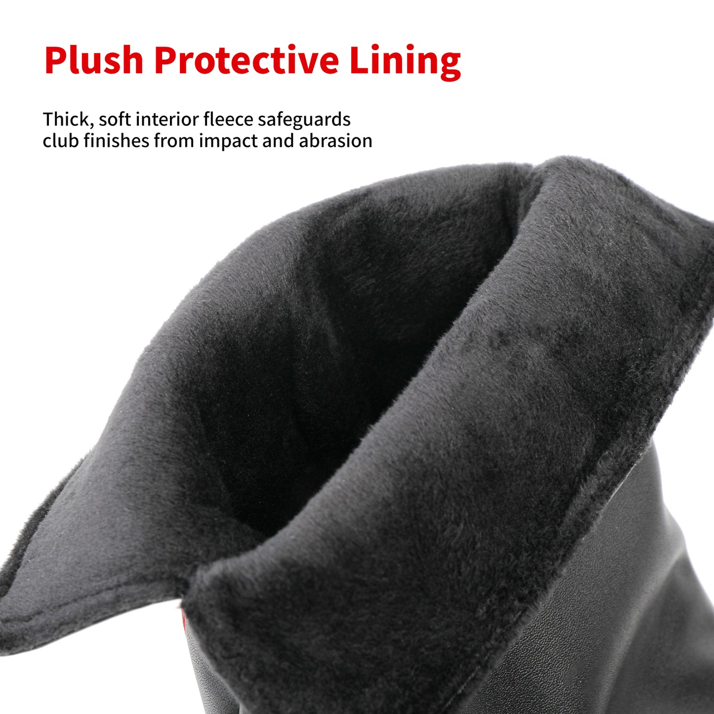 INCONTRO Golf Club Head covers (3/4 - Piece Set) | Motorcycle - Style PU Leather | Plush Lined | #1(460cc), #3/#5(200cc), X(120cc) | Black/Red/White