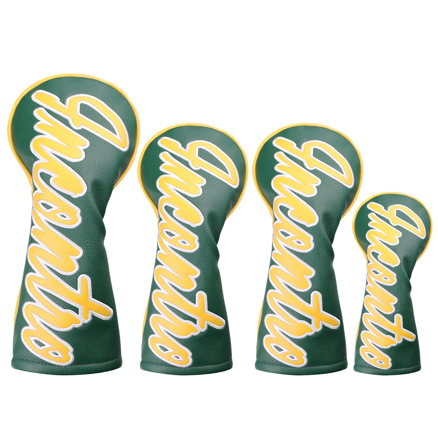 INCONTRO Golf Club Head covers (3/4 - Piece Set) | Color - Block Design | Plush Lined | Fits Driver (460cc) / Fairway (200cc) / Hybrid (120cc)