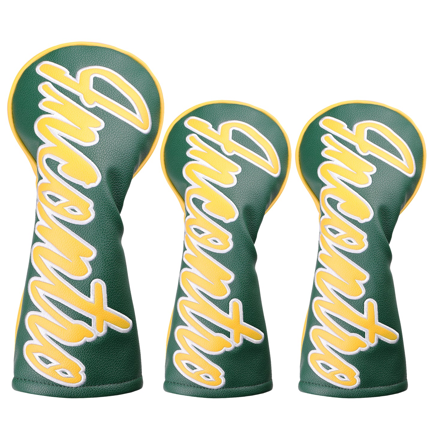 INCONTRO Golf Club Head covers (3/4 - Piece Set) | Color - Block Design | Plush Lined | Fits Driver (460cc) / Fairway (200cc) / Hybrid (120cc)