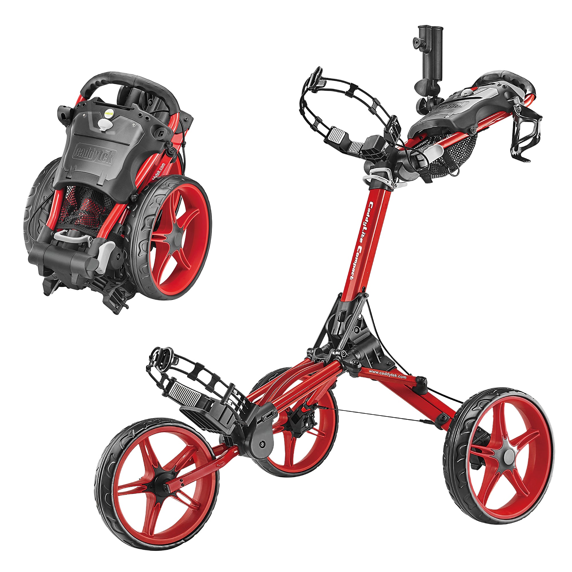 Caddytek CaddyLite Compact Golf Push Cart | Semi-Auto One-Click Fold |