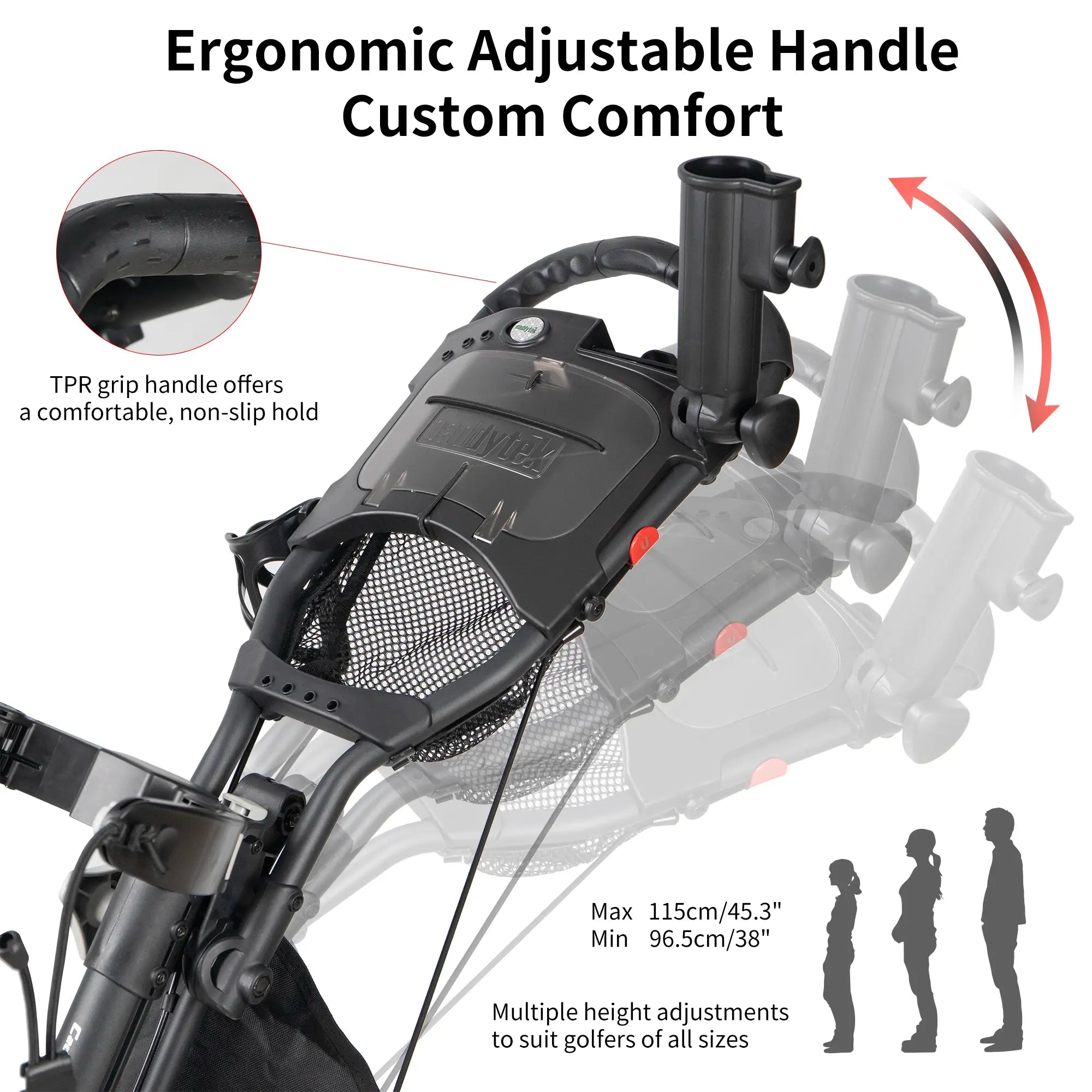 Caddytek CaddyLite ONE Swivel v8 Golf Push Cart | One-Click Auto Fold & Swivel Wheel | Black Friday Deal