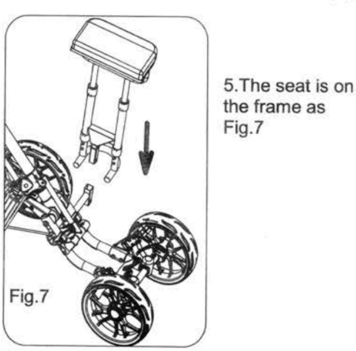 CaddyTek Removable Seat for CaddyCruiser ONE & Swivel ONE | No-Tool Install | Folds With Cart